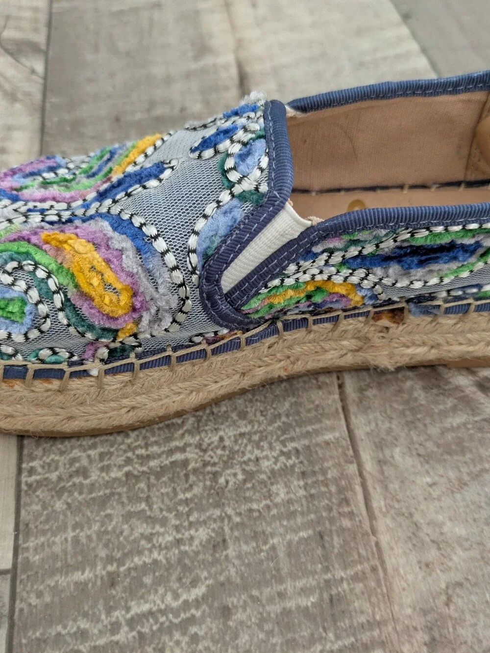 SAM EDELMAN Women's 6  Carrin Multi Color Embroidered Paisley Espadrilles